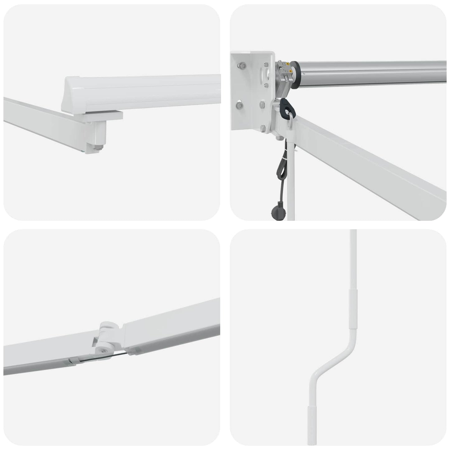 Electric Retractable Awning Frame White 3 x 2 m Steel
