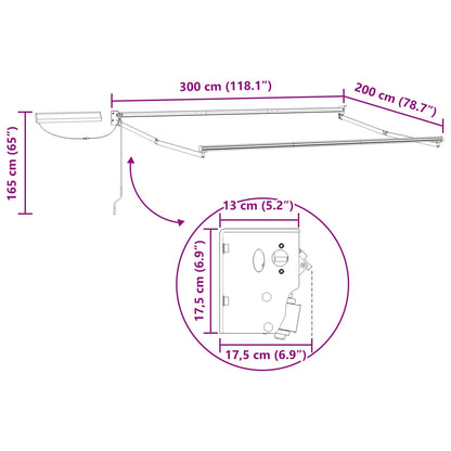 Electric Retractable Awning Frame White 3 x 2 m Steel