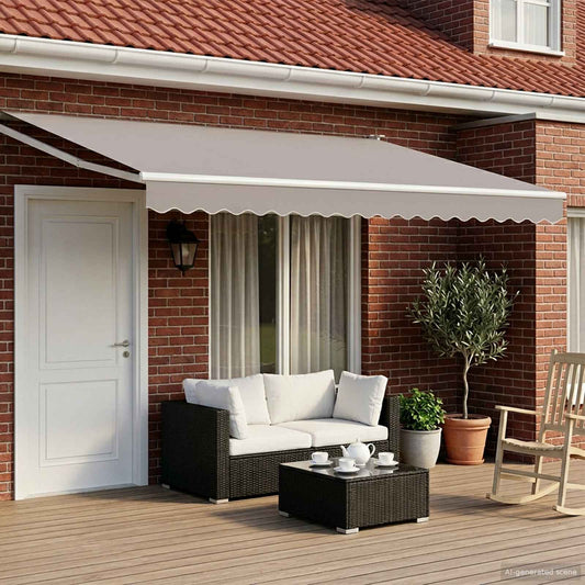 Electric Retractable Awning Frame White 4 x 2 m Aluminium