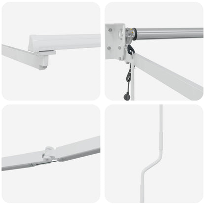 Electric Retractable Awning Frame White 4 x 3 m Steel
