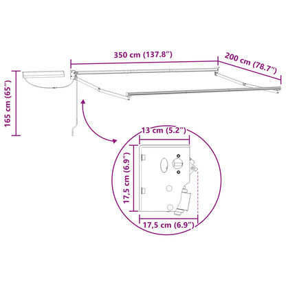 Electric Retractable Awning Frame Anthracite 3.5 x 2 m Steel