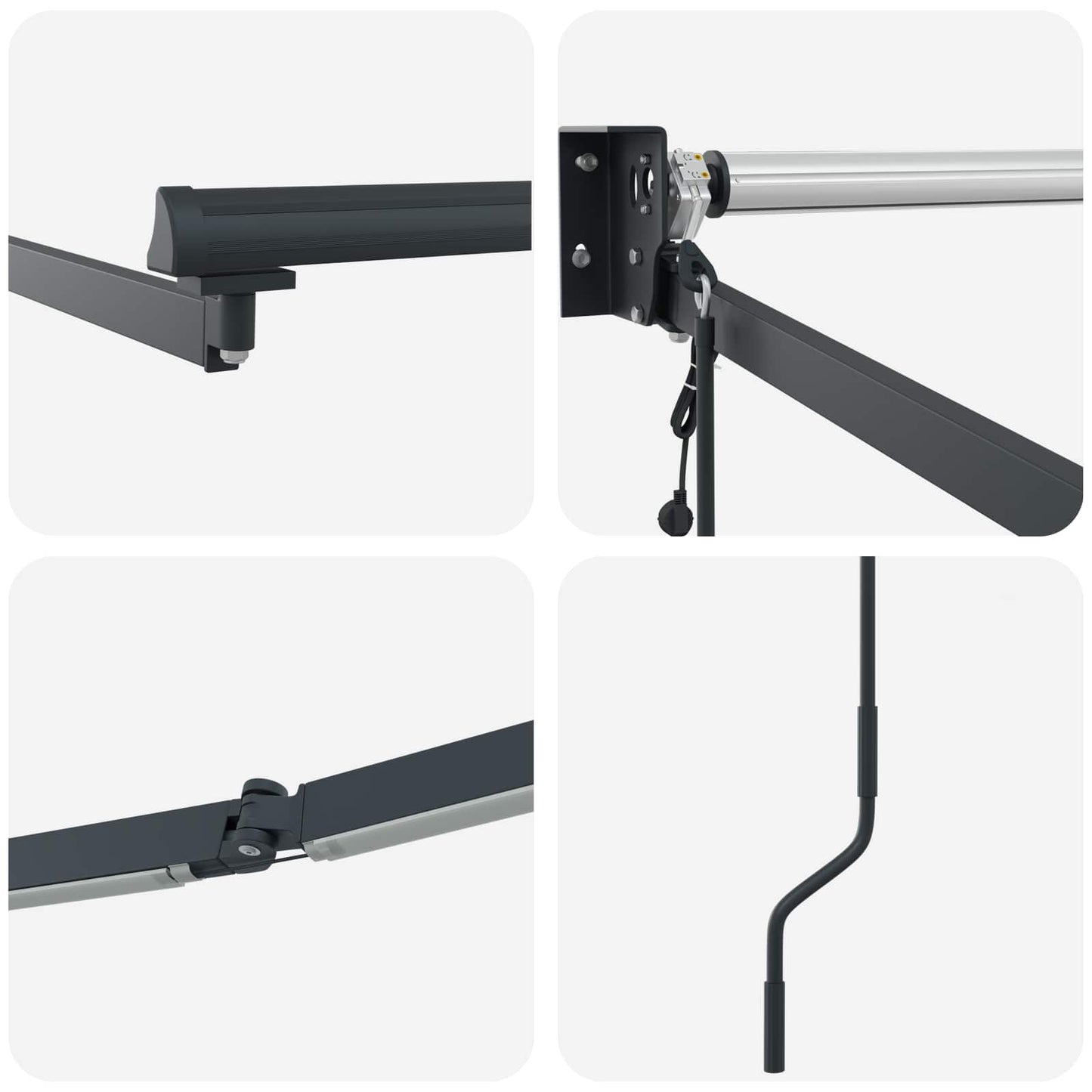 Electric Retractable Awning Frame Anthracite 4 x 2 m Steel