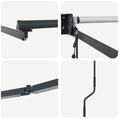 Electric Retractable Awning Frame Anthracite 4 x 2 m Steel