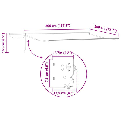 Electric Retractable Awning Frame Anthracite 4 x 2 m Steel
