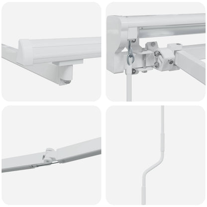 Manual Awning Frame with LEDs White 3.5 x 2 m Aluminium