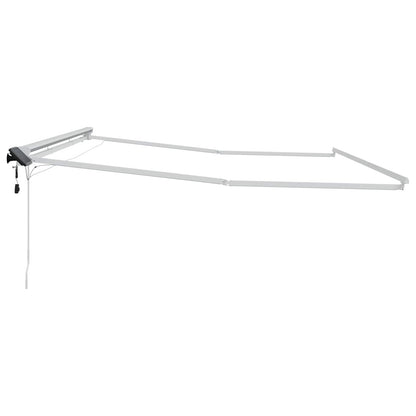 Manual Awning Frame with LEDs White 4 x 2 m Aluminium