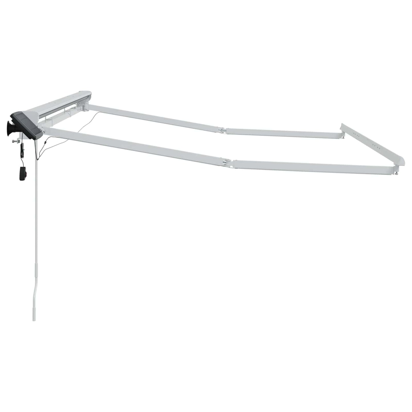 Manual Awning Frame with LEDs White 3 x 2.5 m Aluminium
