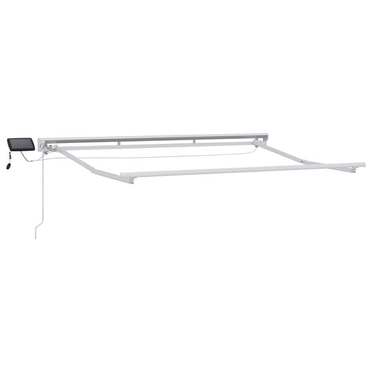Manual Awning Frame with LEDs White 3.5 x 2.5 m Aluminium