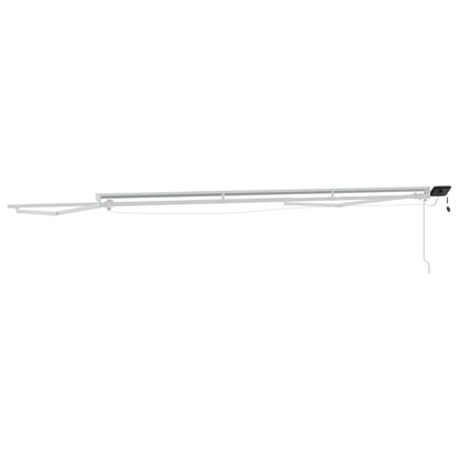 Manual Awning Frame with LEDs White 5 x 3 m Aluminium
