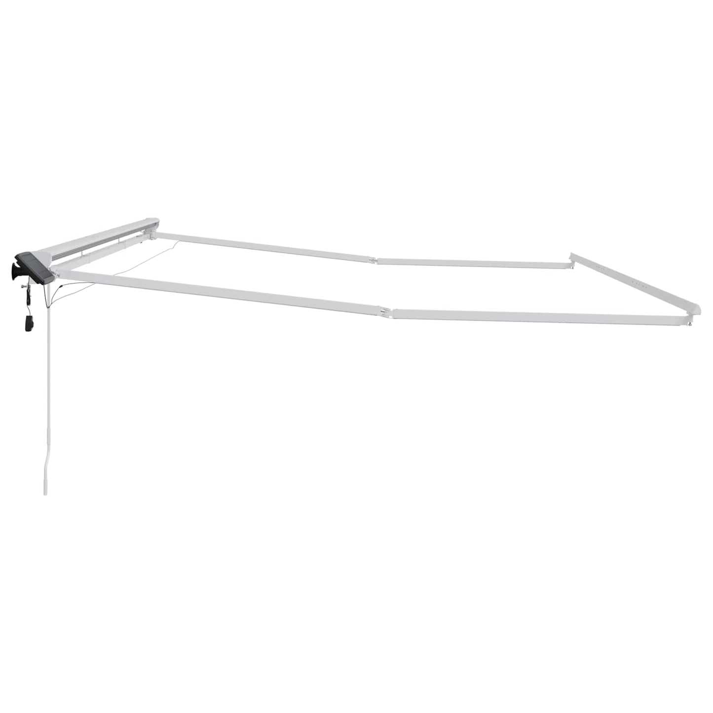 Manual Awning Frame with LEDs White 5 x 3 m Aluminium