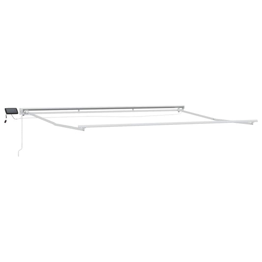 Manual Awning Frame with LEDs White 5 x 3.5 m Aluminium