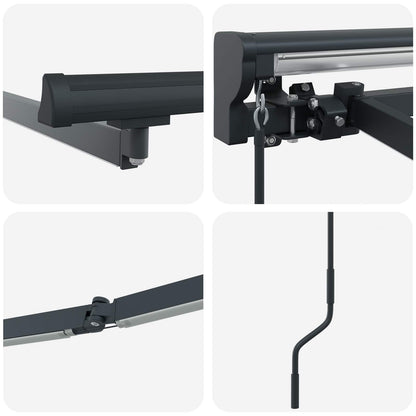 Manual Awning Frame with LEDs Anthracite 2.5 x 2 m Aluminium