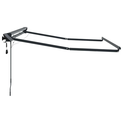 Manual Awning Frame with LEDs Anthracite 2.5 x 2 m Aluminium