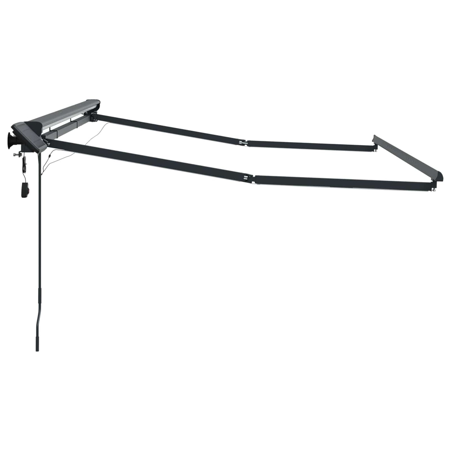 Manual Awning Frame with LEDs Anthracite 3.5 x 2 m Aluminium