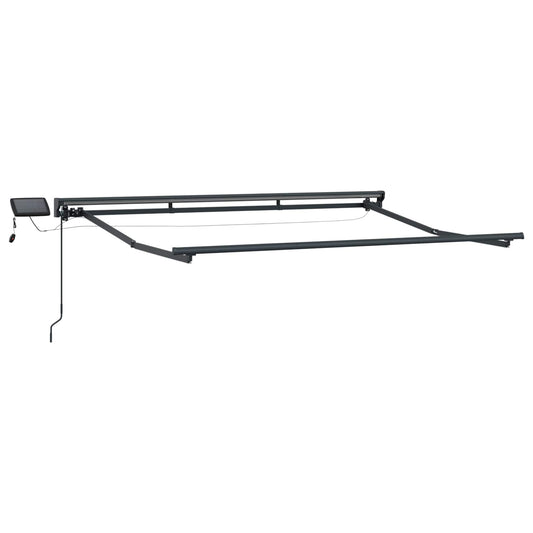 Manual Awning Frame with LEDs Anthracite 3 x 2.5 m Aluminium