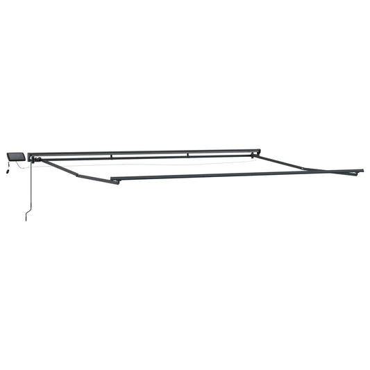 Manual Awning Frame with LEDs Anthracite 4.5 x 3.5 m Aluminium
