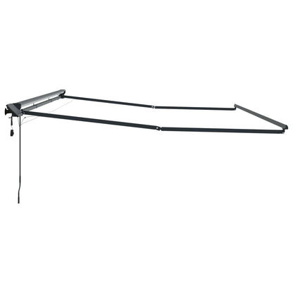 Manual Awning Frame with LEDs Anthracite 4.5 x 3.5 m Aluminium