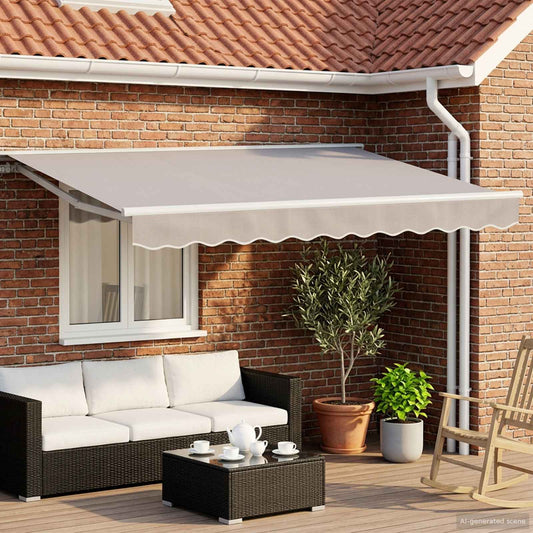 Electric Retractable Awning Frame White 3.5 x 2 m Steel