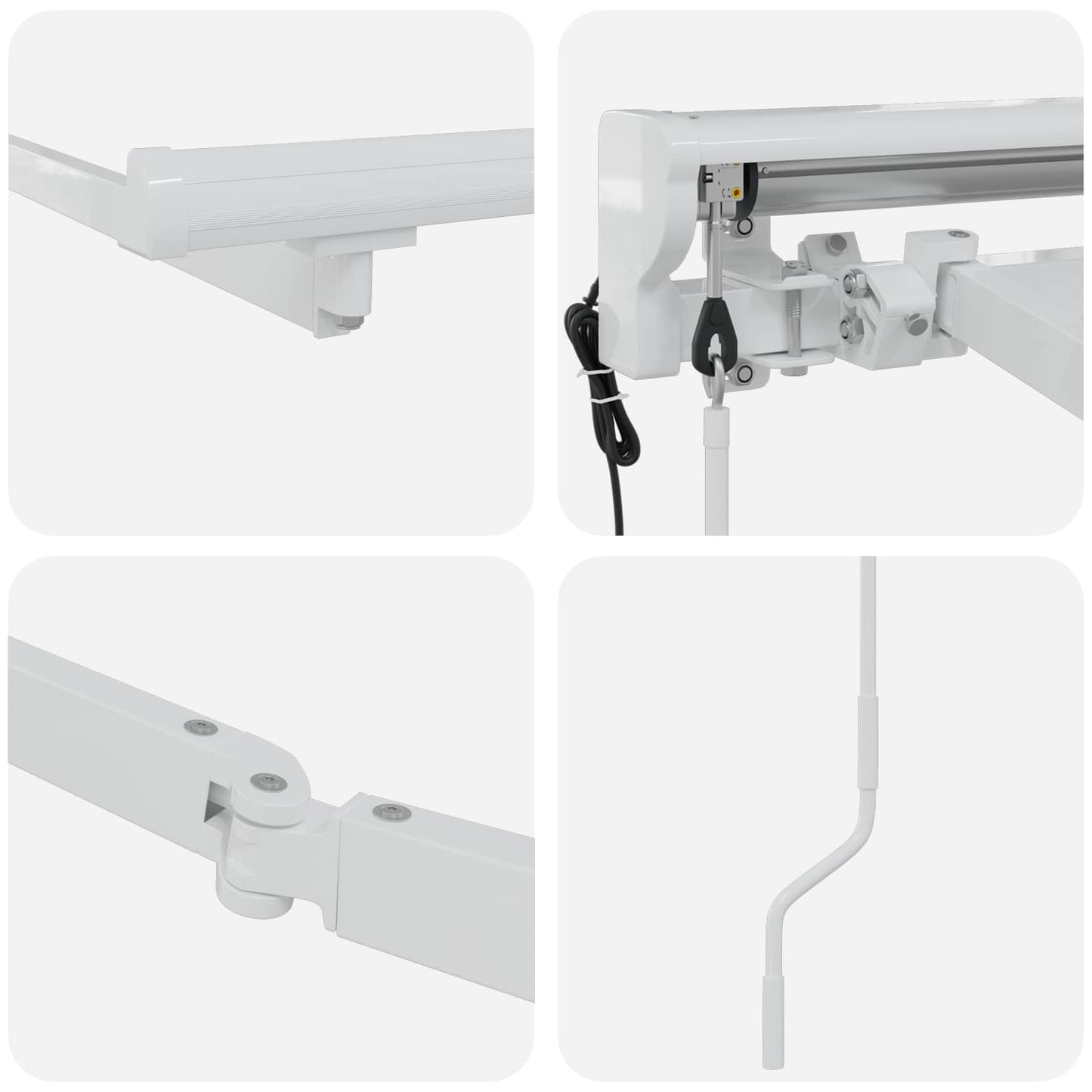 Electric Retractable Awning Frame White 3.5 x 2.5 m Steel