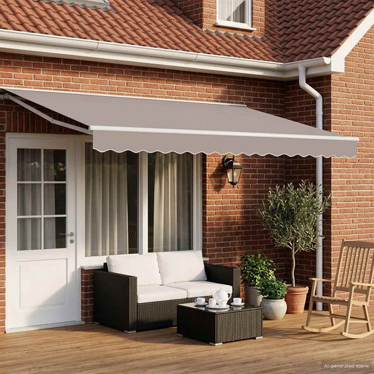 Electric Retractable Awning Frame White 4.5 x 3 m Steel