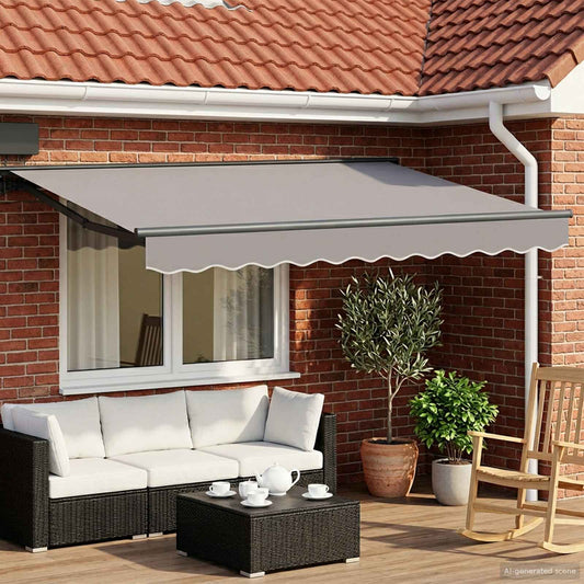 Electric Retractable Awning Frame Anthracite 3 x 2.5 m Steel