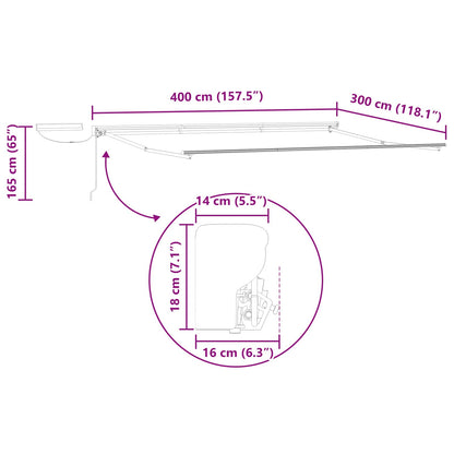 Electric Retractable Awning Frame Anthracite 4 x 3 m Steel