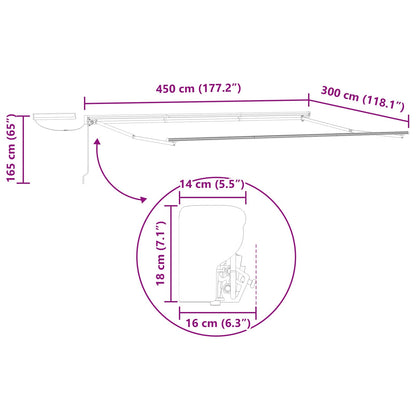 Electric Retractable Awning Frame Anthracite 4.5 x 3 m Steel