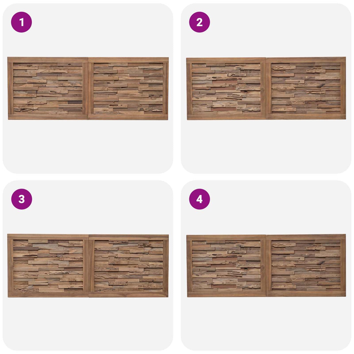 Bed Headboard Natural Solid Teak Wood