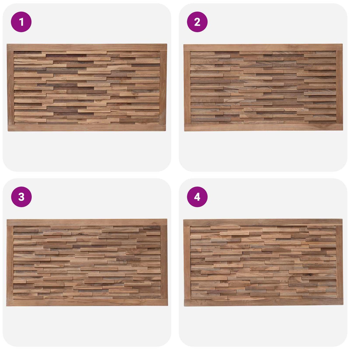 Bed Headboard Natural Solid Teak Wood