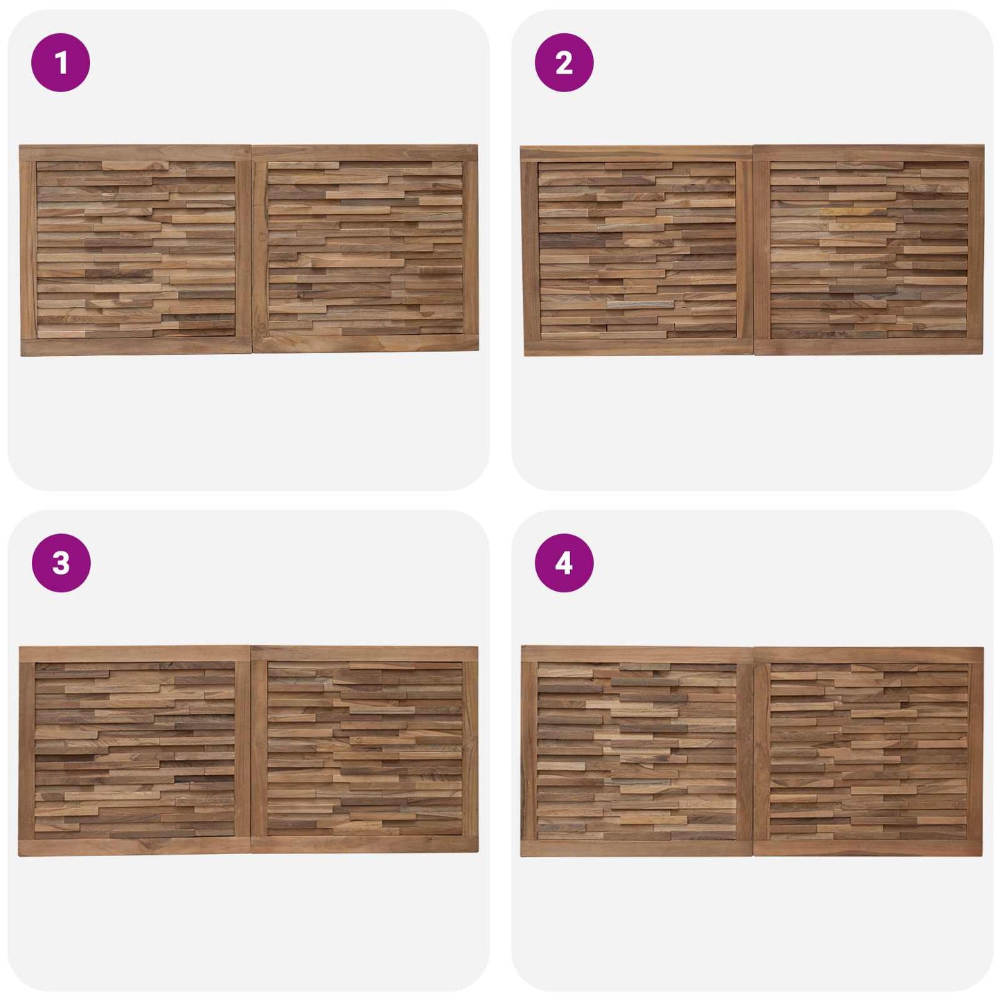 Bed Headboard Natural Solid Teak Wood