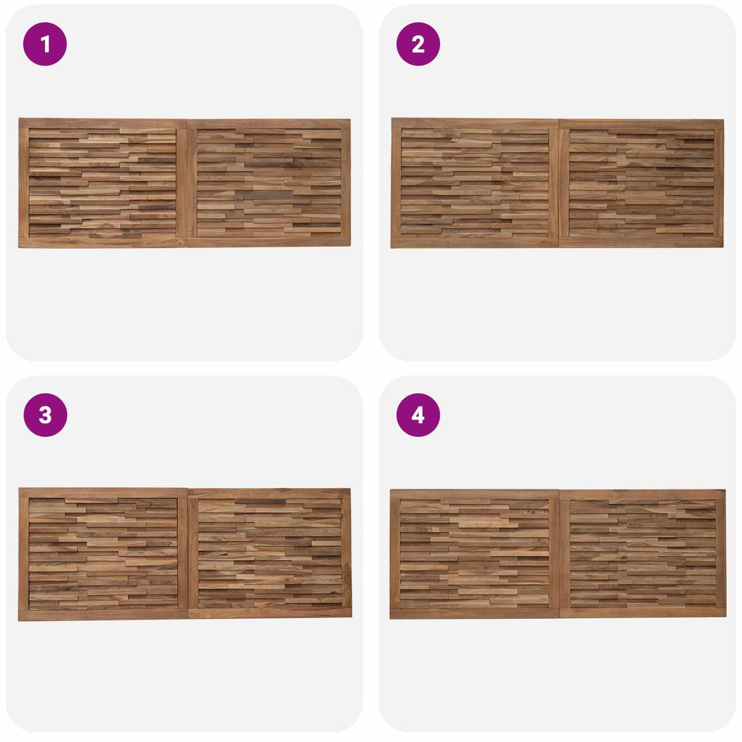 Bed Headboard Natural Solid Teak Wood