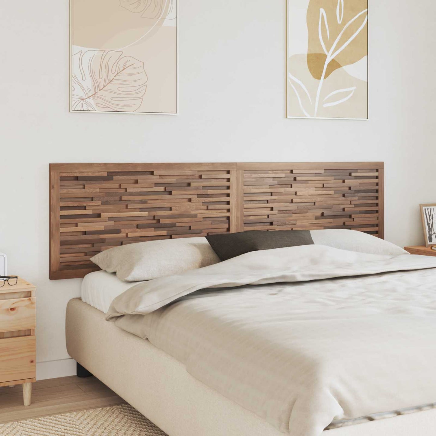 Bed Headboard Natural Solid Teak Wood