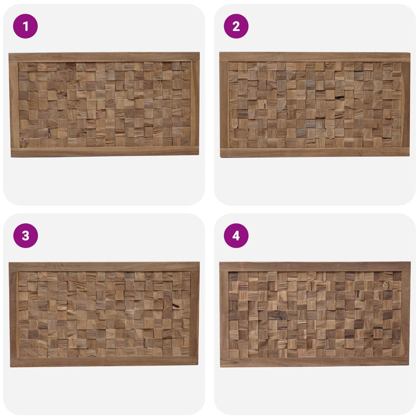 Bed Headboard Natural Solid Teak Wood