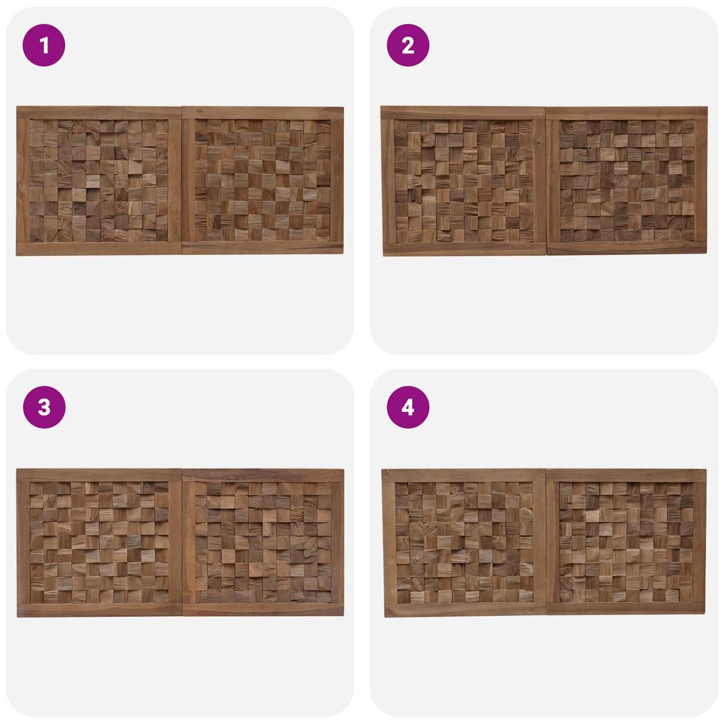 Bed Headboard Natural Solid Teak Wood