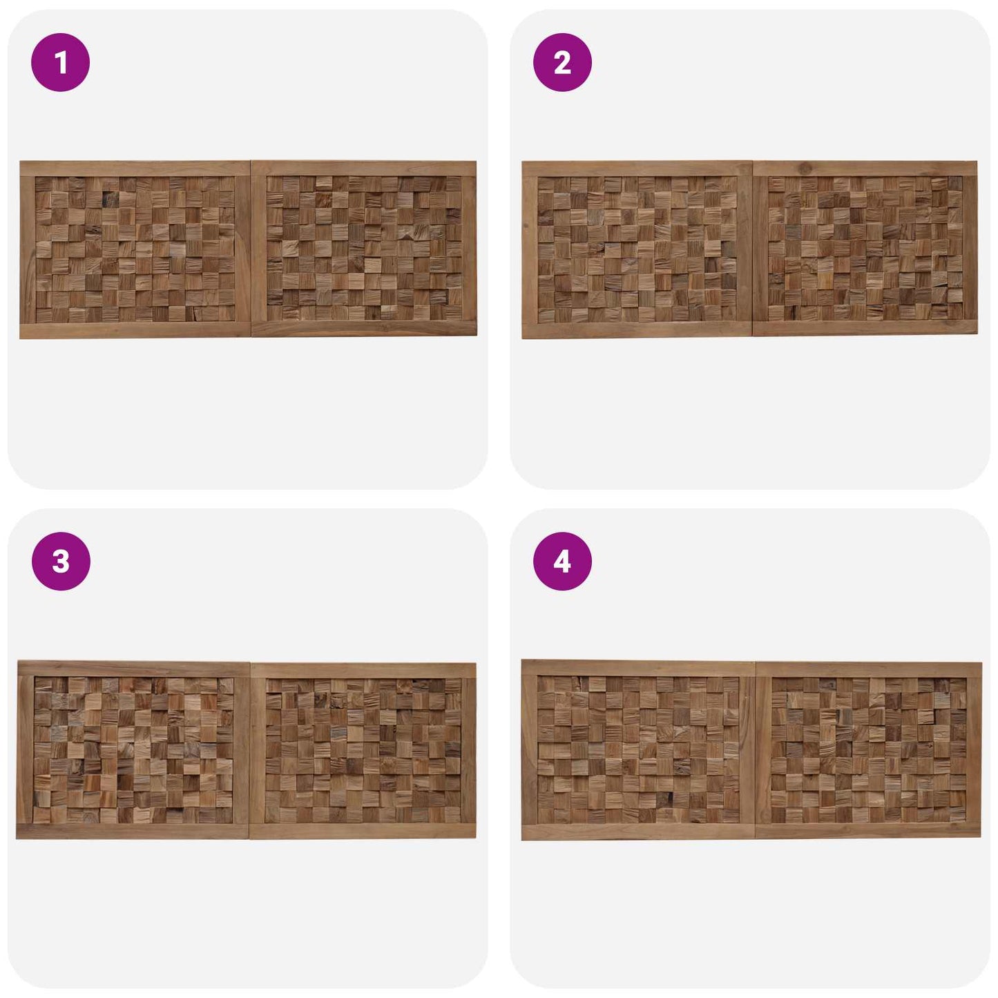 Headboard Wall-mounted Natural 140 cm Solid Teak Wood