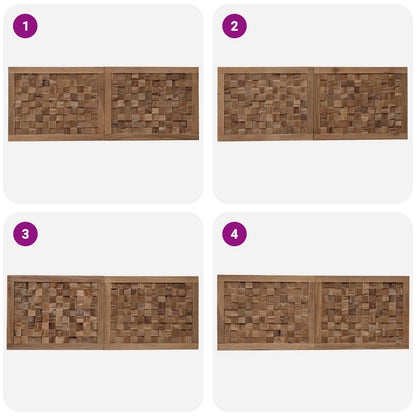 Headboard Wall-mounted Natural 140 cm Solid Teak Wood