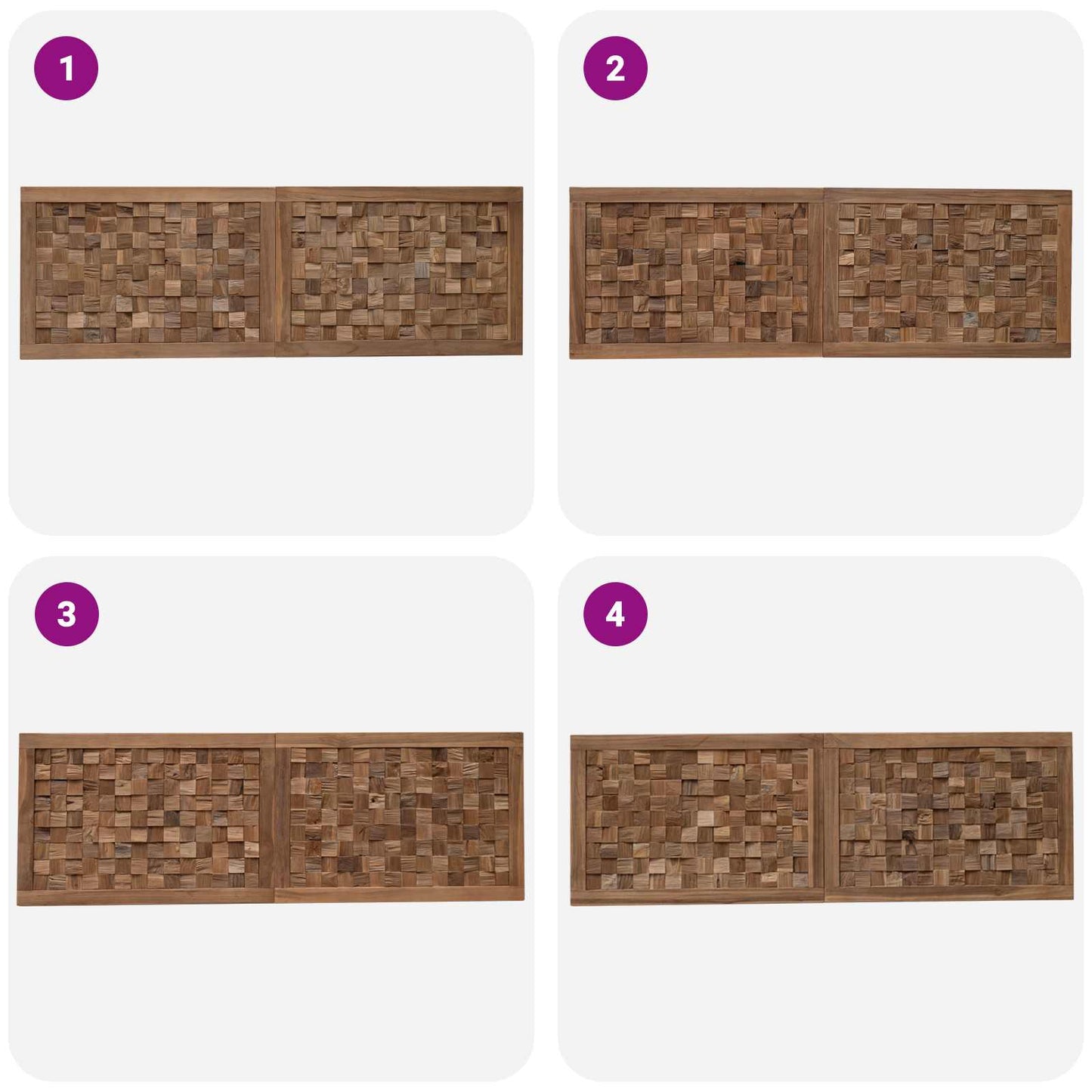 Headboard Wall-mounted Natural 160 cm Solid Teak Wood