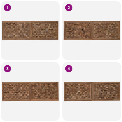 Headboard Wall-mounted Natural 160 cm Solid Teak Wood