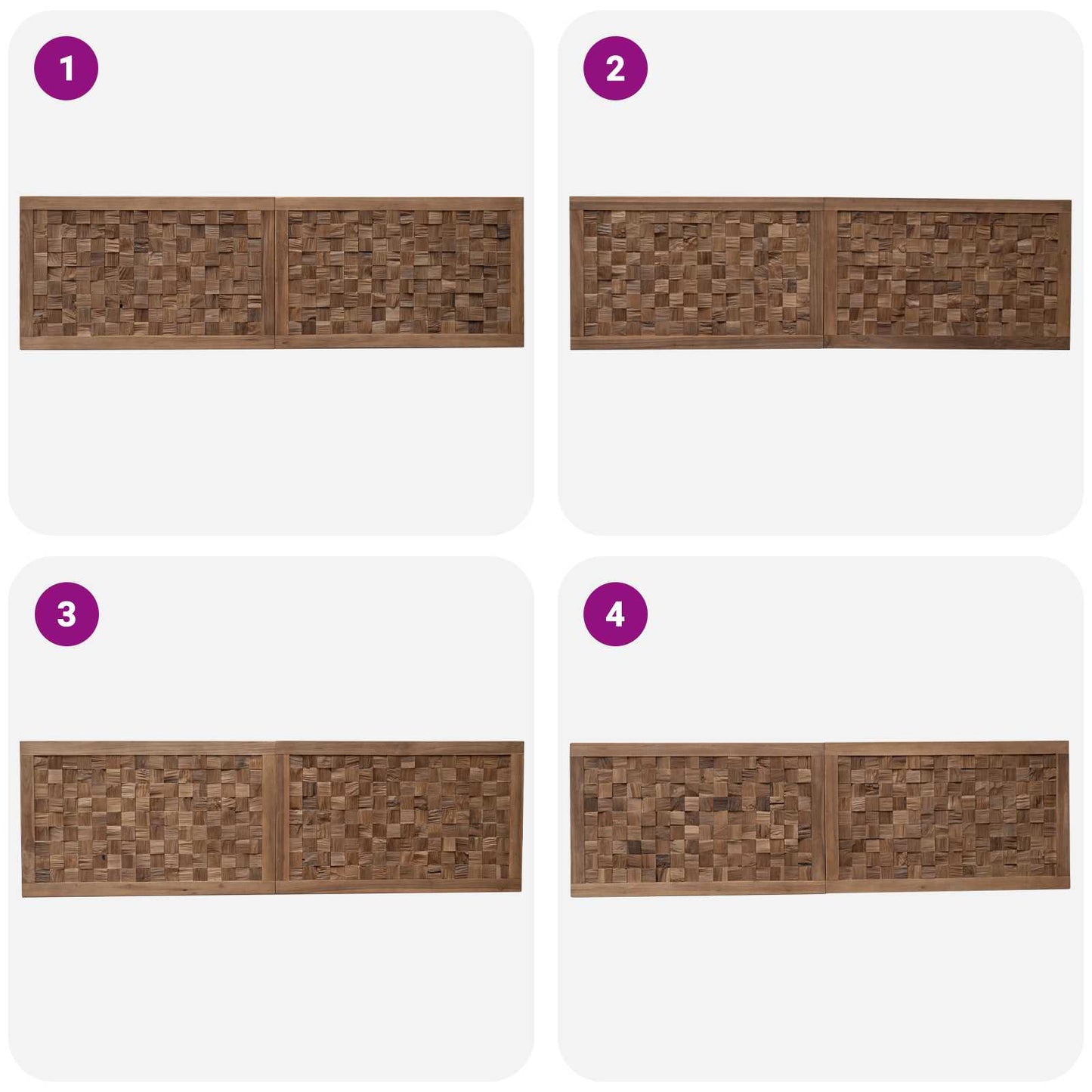 Bed Headboard Natural Solid Teak Wood