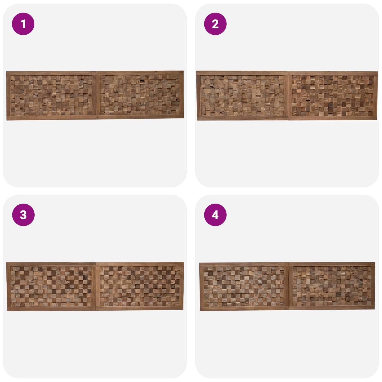 Bed Headboard Natural Solid Teak Wood