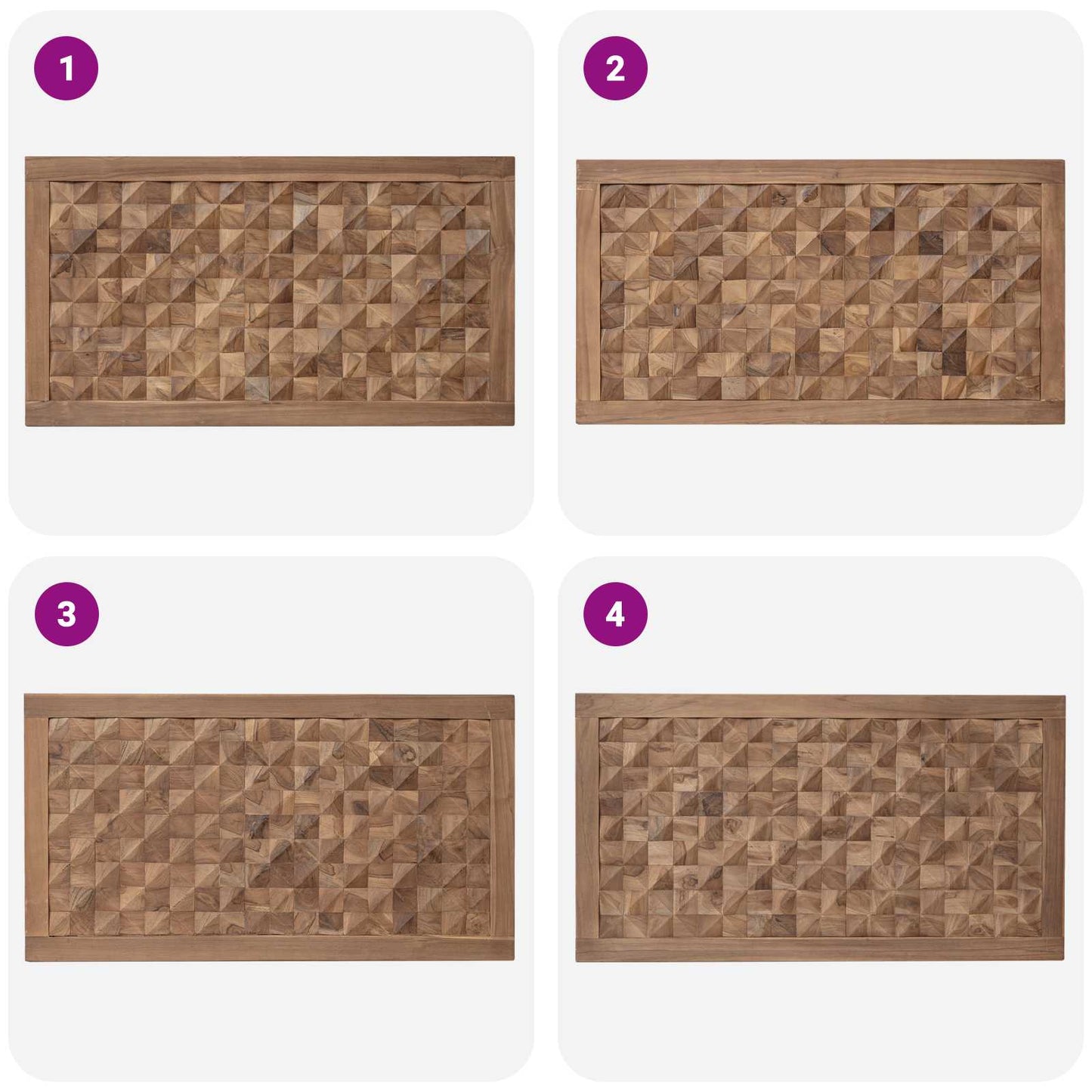 Bed Headboard Natural Solid Teak Wood