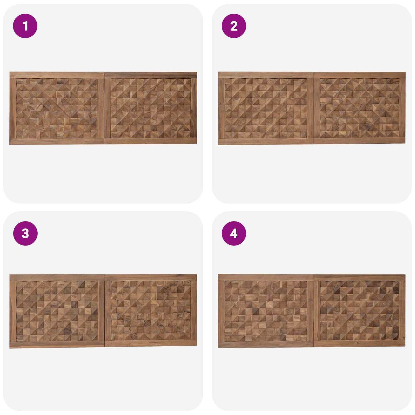 Bed Headboard Natural Solid Teak Wood