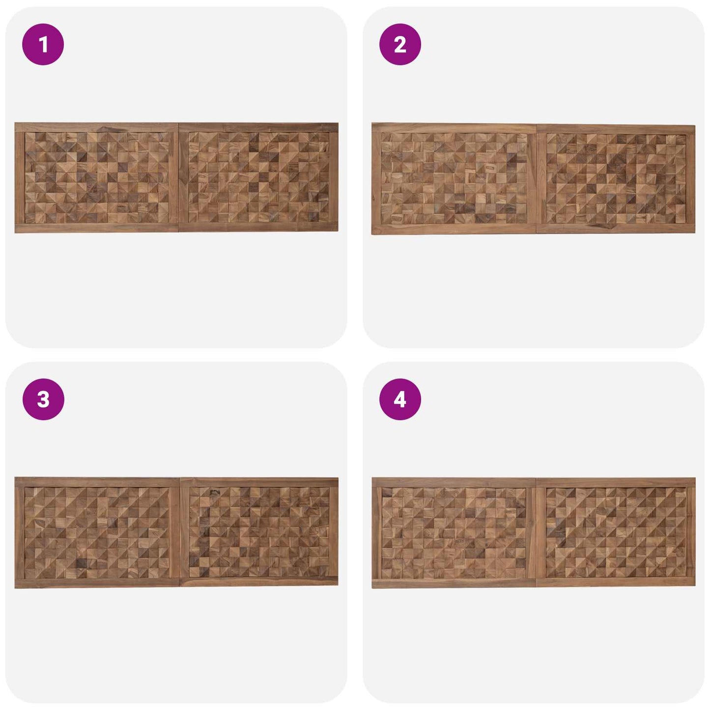 Bed Headboard Natural Solid Teak Wood