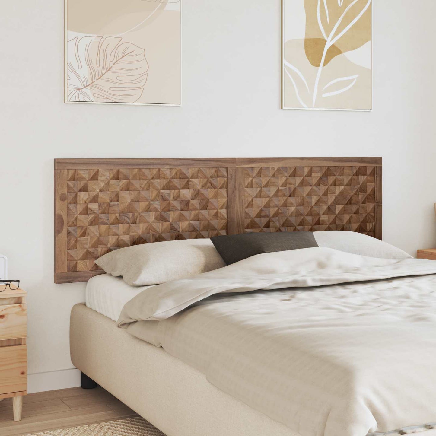 Bed Headboard Natural Solid Teak Wood