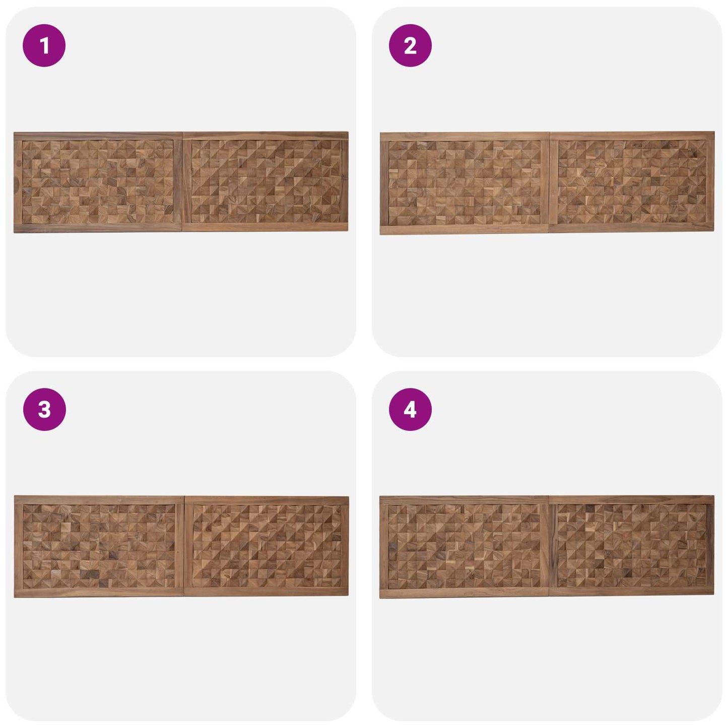 Bed Headboard Natural Solid Teak Wood