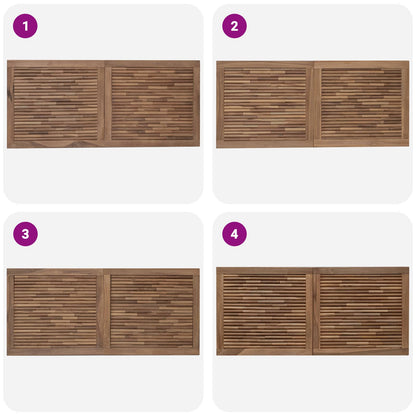 Headboard Wall-mounted Natural 120 cm Solid Teak Wood
