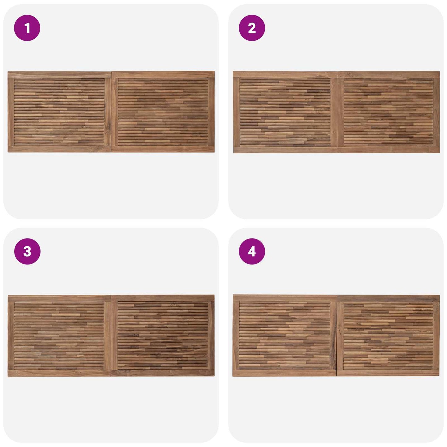 Bed Headboard Natural Solid Teak Wood