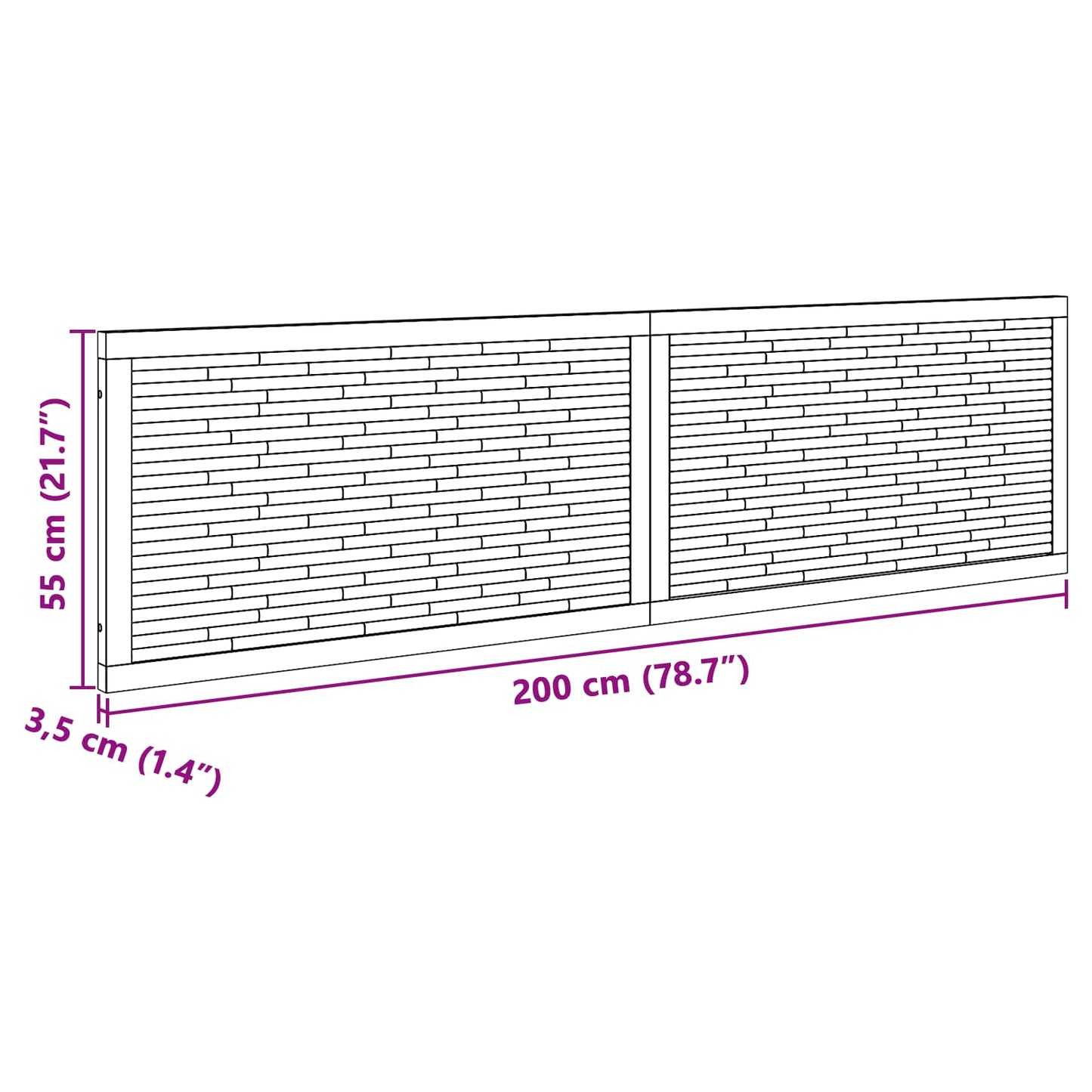 Bed Headboard Natural Solid Teak Wood