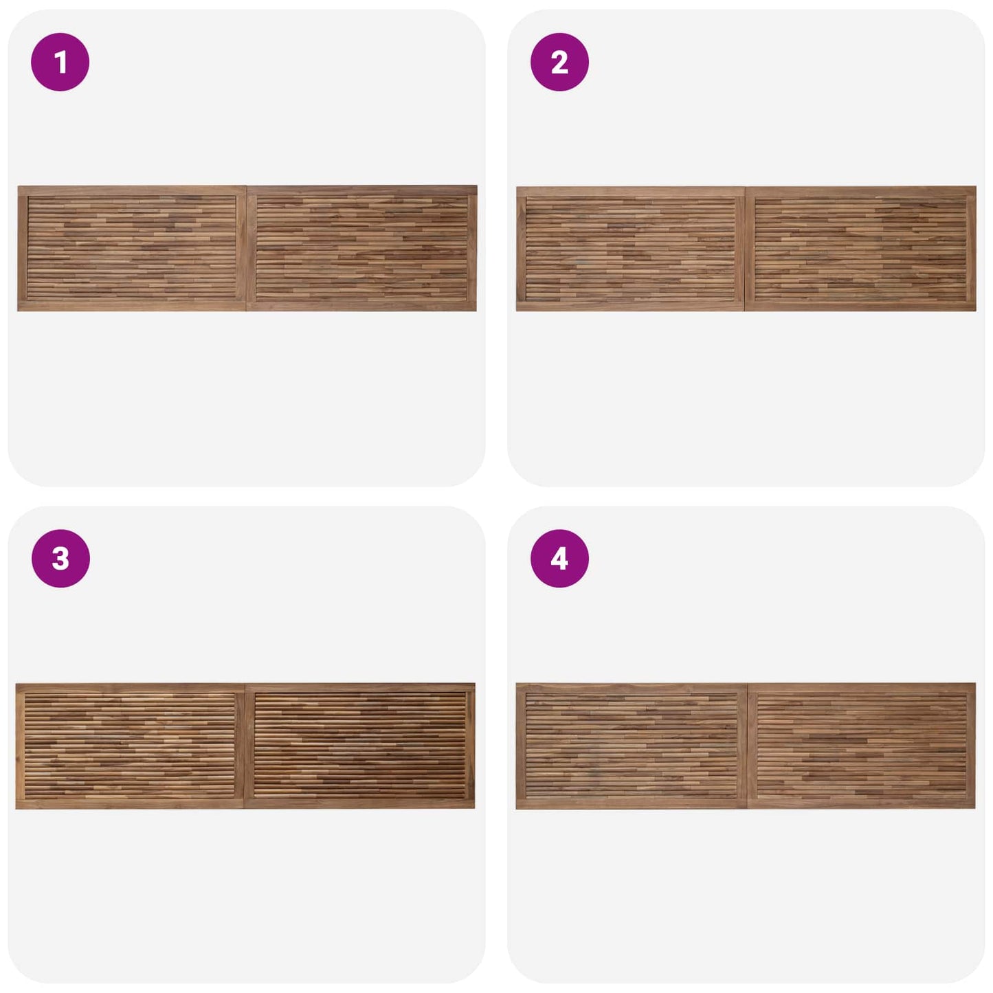 Bed Headboard Natural Solid Teak Wood