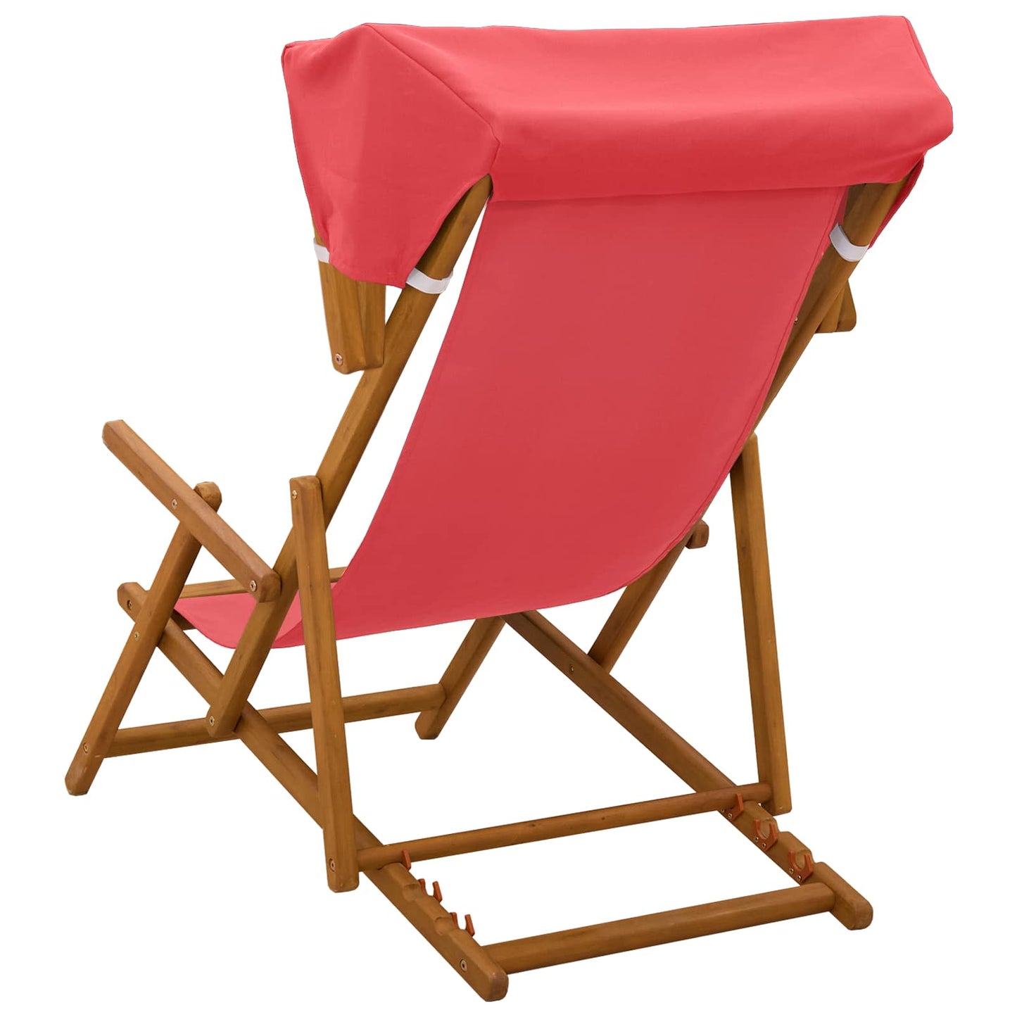 Deck Chair 3 Position Solid Eucalyptus Wood Red